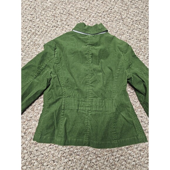 LL Bean Petite 14 Petite Green Corduroy Jacket Blazer Brown Buttons - Picture 7 of 7